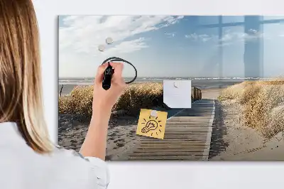 Lavagna magnetica per disegnare con motivo vista sulla spiaggia