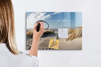 Lavagna magnetica per disegnare con motivo vista sulla spiaggia