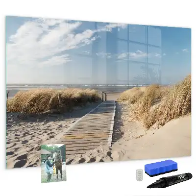 Lavagna magnetica per disegnare con motivo vista sulla spiaggia