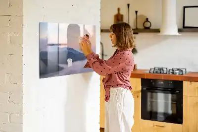 Lavagna magnetica per scrivere decorata con un bel paesaggio