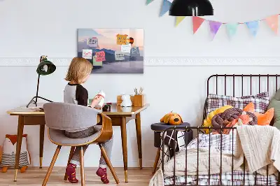 Lavagna magnetica per scrivere decorata con un bel paesaggio