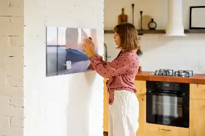 Lavagna magnetica per scrivere decorata con un bel paesaggio