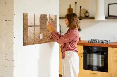 Lavagna magnetica per scrivere in legno chiaro