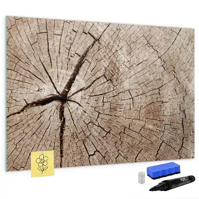 Lavagna magnetica in legno a forma di vecchio tronco