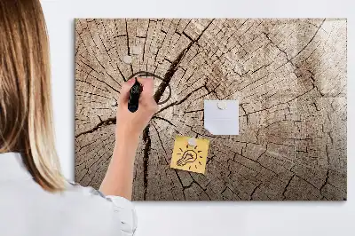 Lavagna magnetica in legno a forma di vecchio tronco