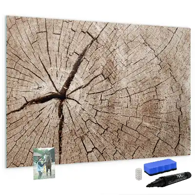 Lavagna magnetica in legno a forma di vecchio tronco