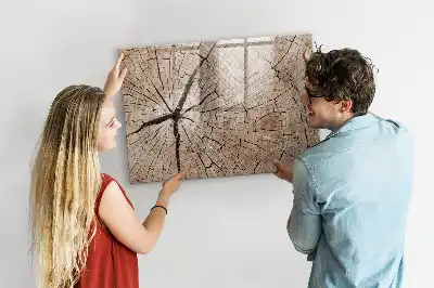 Lavagna magnetica in legno a forma di vecchio tronco
