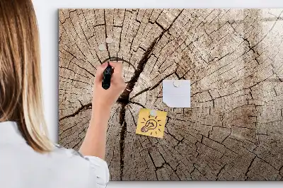 Lavagna magnetica in legno a forma di vecchio tronco