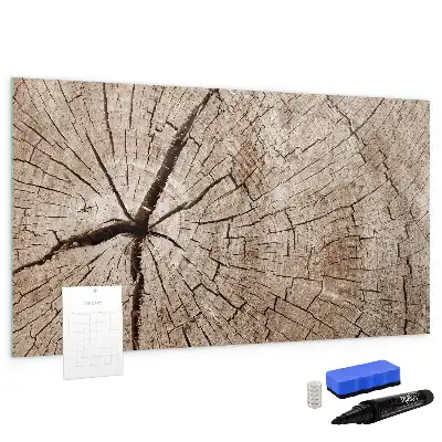 Lavagna magnetica in legno a forma di vecchio tronco