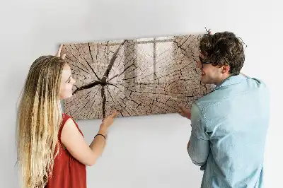Lavagna magnetica in legno a forma di vecchio tronco
