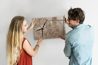 Lavagna magnetica in legno a forma di vecchio tronco