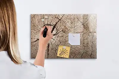Lavagna magnetica in legno a forma di vecchio tronco
