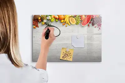 Lavagna magnetica per disegnare con motivo frutta sulla tavola