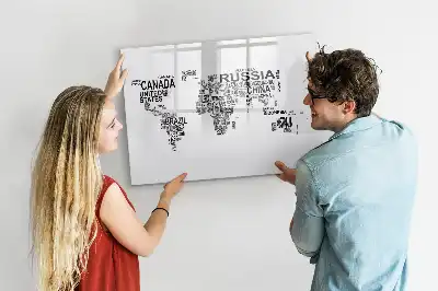 Lavagna magnetica per disegnare con continenti formati da lettere