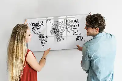 Lavagna magnetica per disegnare con continenti formati da lettere