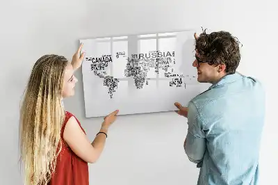 Lavagna magnetica per disegnare con continenti formati da lettere