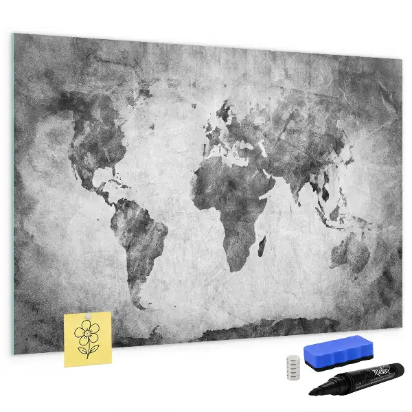 Mappa del mondo lavagna magnetica per scrivere