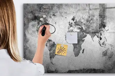 Mappa del mondo lavagna magnetica per scrivere