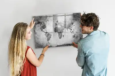 Mappa del mondo lavagna magnetica per scrivere