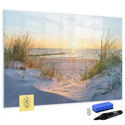 Lavagna magnetica da scrivere con stampa tramonto sulla spiaggia