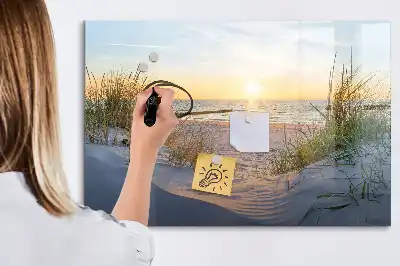 Lavagna magnetica da scrivere con stampa tramonto sulla spiaggia
