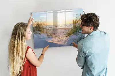 Lavagna magnetica da scrivere con stampa tramonto sulla spiaggia