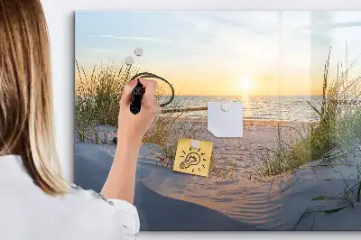 Lavagna magnetica da scrivere con stampa tramonto sulla spiaggia