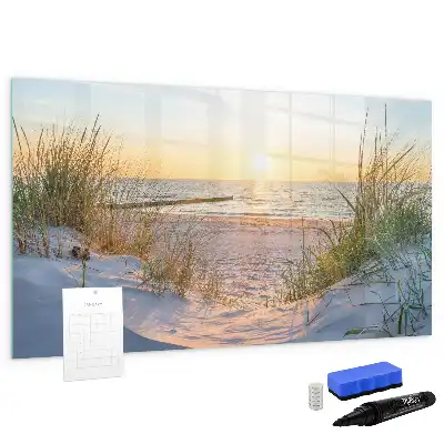Lavagna magnetica da scrivere con stampa tramonto sulla spiaggia