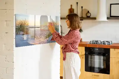 Lavagna magnetica da scrivere con stampa tramonto sulla spiaggia
