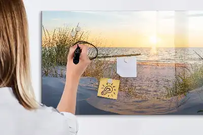 Lavagna magnetica da scrivere con stampa tramonto sulla spiaggia