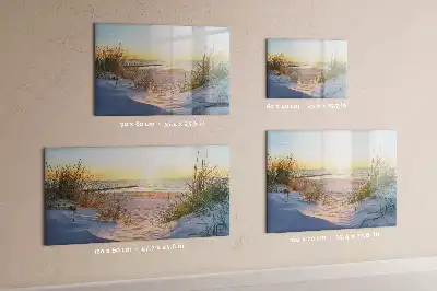 Lavagna magnetica da scrivere con stampa tramonto sulla spiaggia