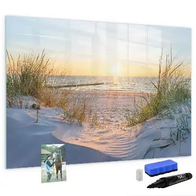 Lavagna magnetica da scrivere con stampa tramonto sulla spiaggia