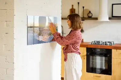 Lavagna magnetica da scrivere con stampa tramonto sulla spiaggia