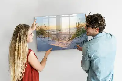 Lavagna magnetica da scrivere con stampa tramonto sulla spiaggia