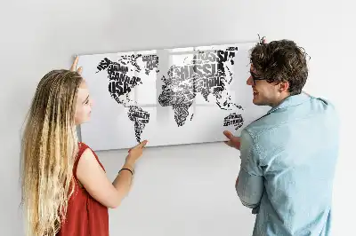 Lavagna magnetica Mappa del mondo per disegnare