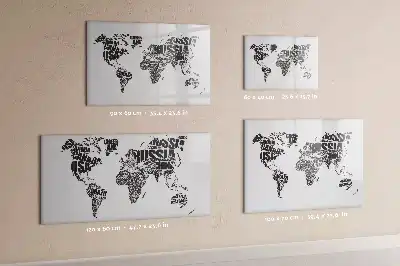 Lavagna magnetica Mappa del mondo per disegnare