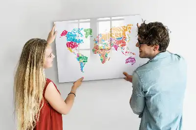 Lavagna magnetica per scrivere con design nomi di paesi colorati