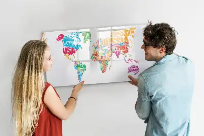 Lavagna magnetica per scrivere con design nomi di paesi colorati
