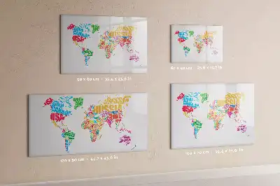 Lavagna magnetica per scrivere con design nomi di paesi colorati