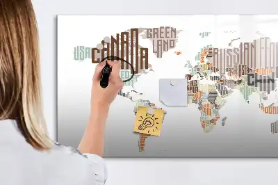 Lavagna magnetica per disegnare con mappa e lettere colorate