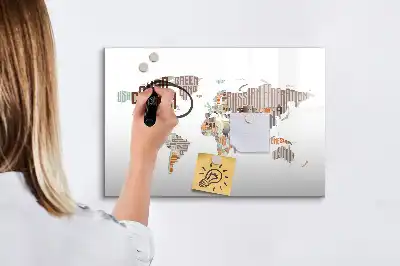 Lavagna magnetica per disegnare con mappa e lettere colorate