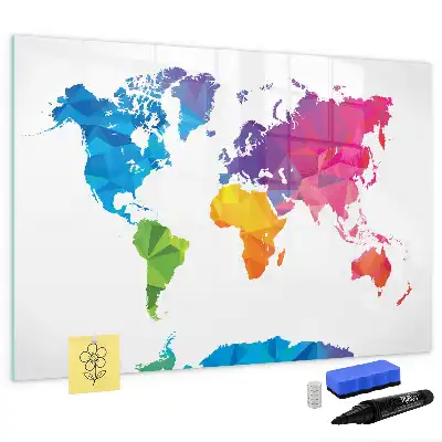 Lavagna magnetica Mappa del mondo con design astratto