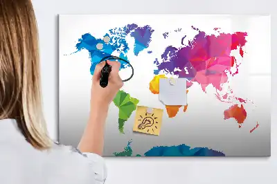Lavagna magnetica Mappa del mondo con design astratto