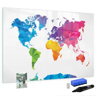 Lavagna magnetica Mappa del mondo con design astratto