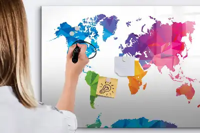 Lavagna magnetica Mappa del mondo con design astratto