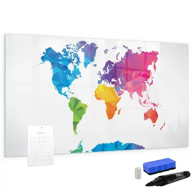 Lavagna magnetica Mappa del mondo con design astratto