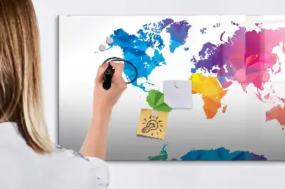 Lavagna magnetica Mappa del mondo con design astratto