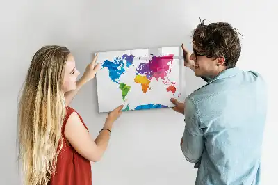 Lavagna magnetica Mappa del mondo con design astratto