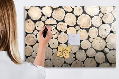 Lavagna magnetica per disegnare decorazione a forma di tronchi d'albero tagliati