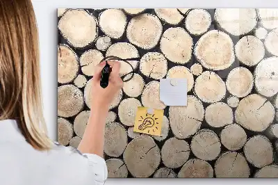 Lavagna magnetica per disegnare decorazione a forma di tronchi d'albero tagliati